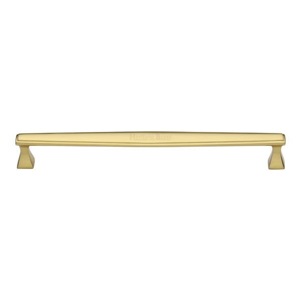 C0334 254-PB • 254 x 271 x 35mm • Polished Brass • Heritage Brass Art Deco Cabinet Pull Handle